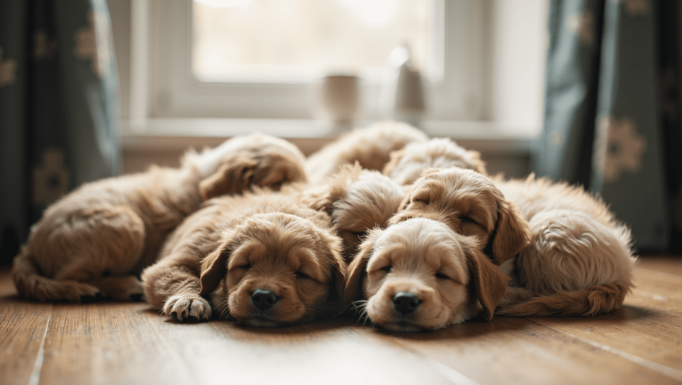 Cute Cockapoo puppies playing together, showcasing their growth stages in a complete guide to how long Cockapoo puppies stop growing.