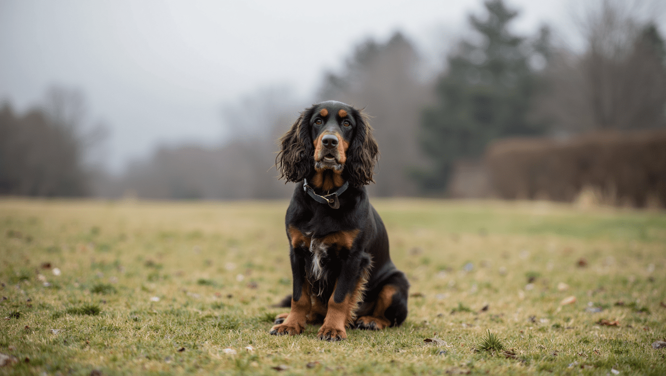 Calm and relaxed cocker spaniel sitting peacefully indoors