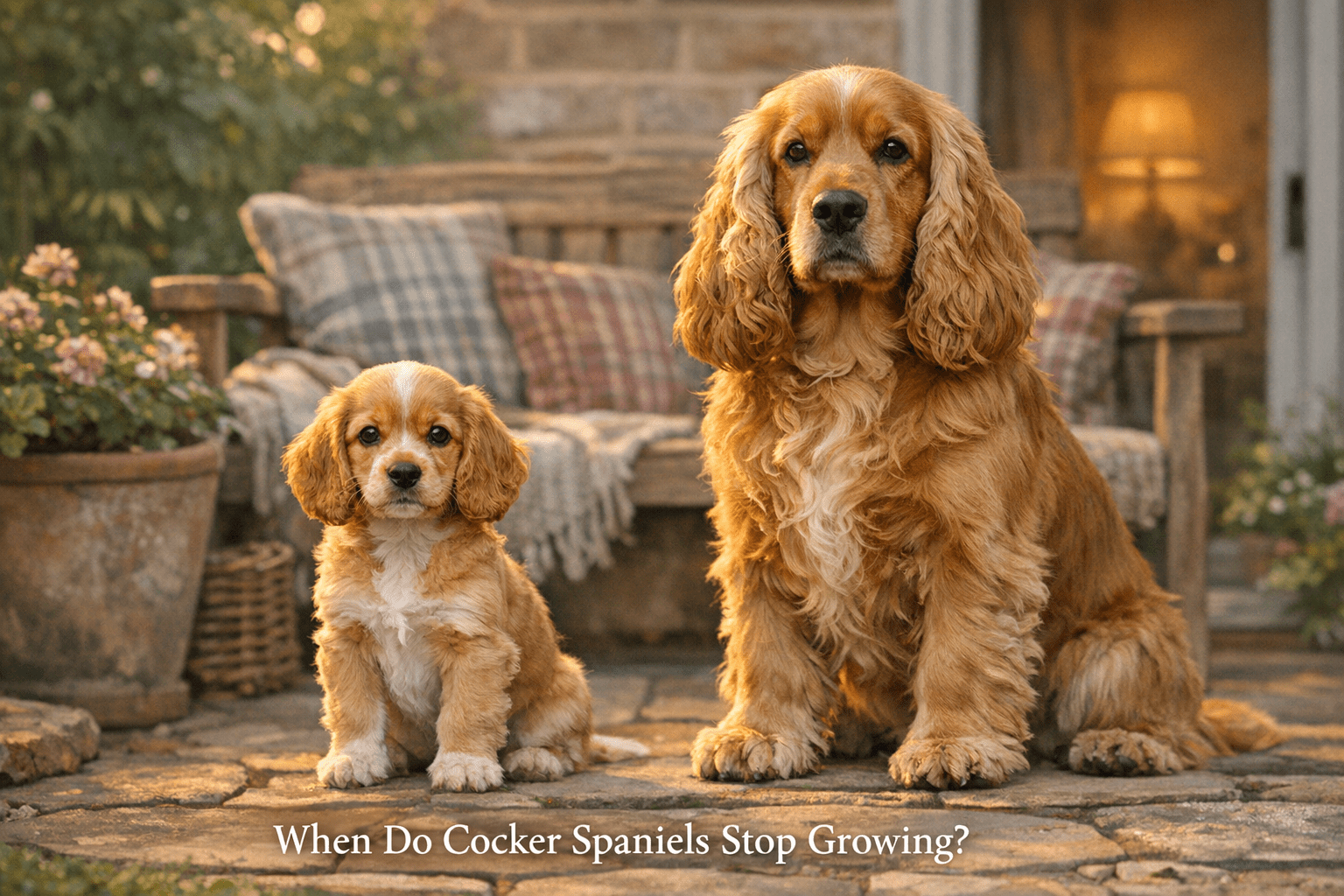 When do Cocker Spaniels stop growing size comparison