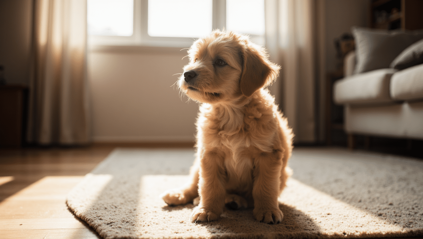 Happy cockapoo puppies engaging in training exercises, showing eager and well-behaved pets learning new commands.